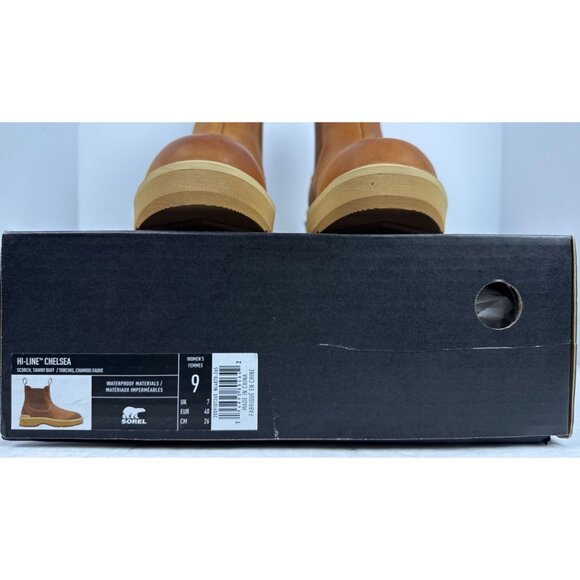 Sorel Women's Hi-Line Chelsea Tawny Buff/Scorch Leather Ankle Boots Size 9 - Picture 9 of 10